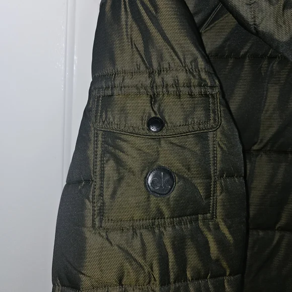 Calvin Klein Mens Full-Zip Puffer Jacket Large Green Iridescent - NWT $225 - Picture 15 of 16